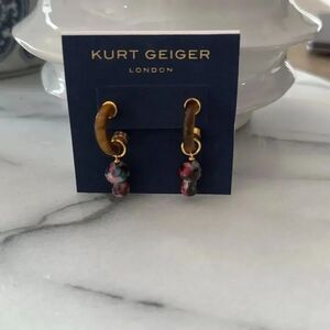 NWT Kurt Geiger Mushroom Charm Huggie Hoop